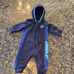 Nike Blue One Piece with Hood and Zipper 6M